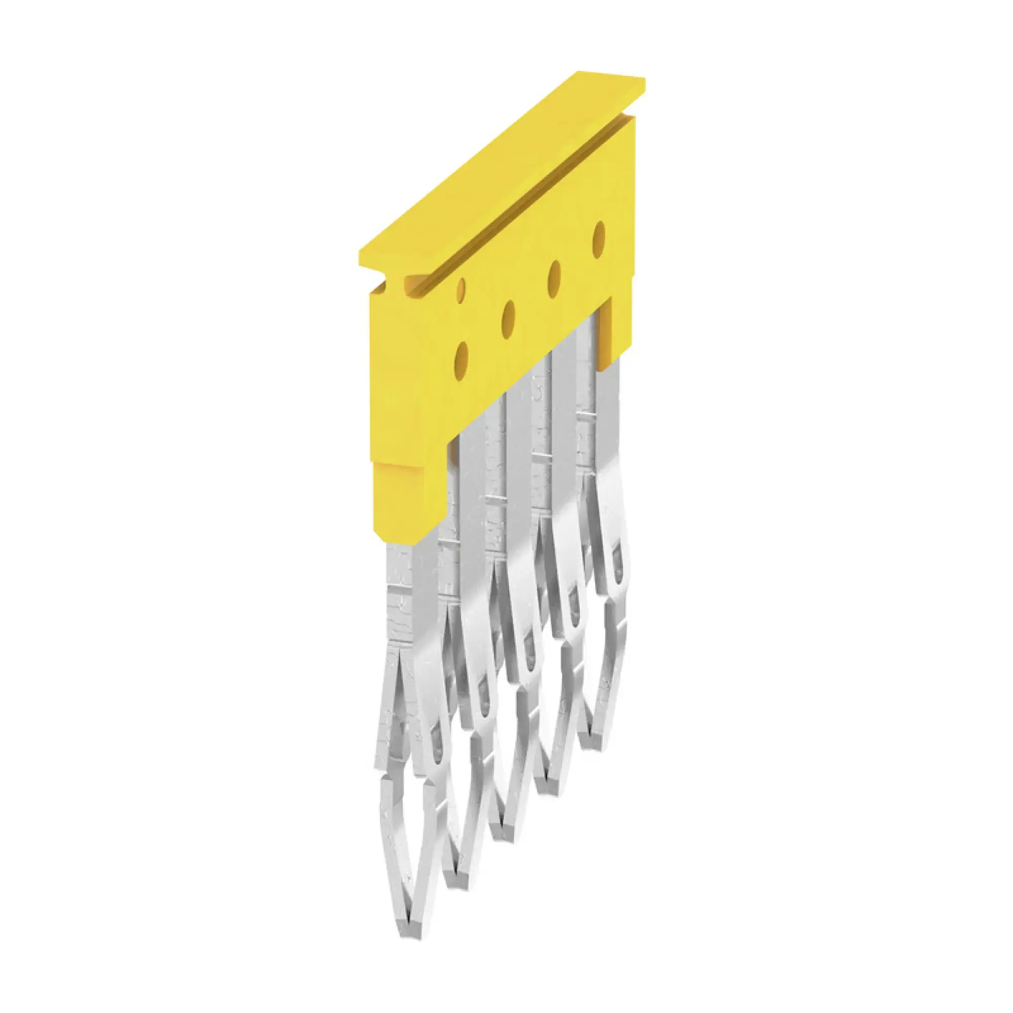 Weidmüller 1608890000 Cross-connector (terminal), Plugged, yellow, 24 A, Number of poles: 5, Pitch in mm: 5.10, Insulated: Yes, Width: 2.8 mm (img_001)