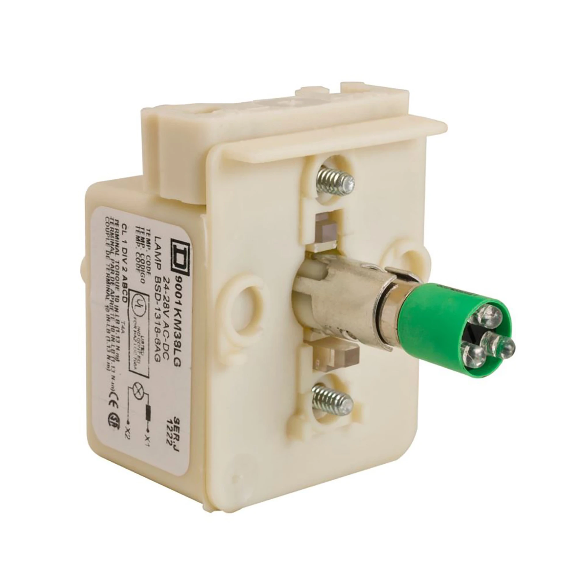 Schneider Electric 9001KM38LG Illumination element, continuous light, 120V AC DC, green (img_001) Schneider Electric 9001KM38LG Illumination element, continuous light, 120V AC DC, green (img_001)