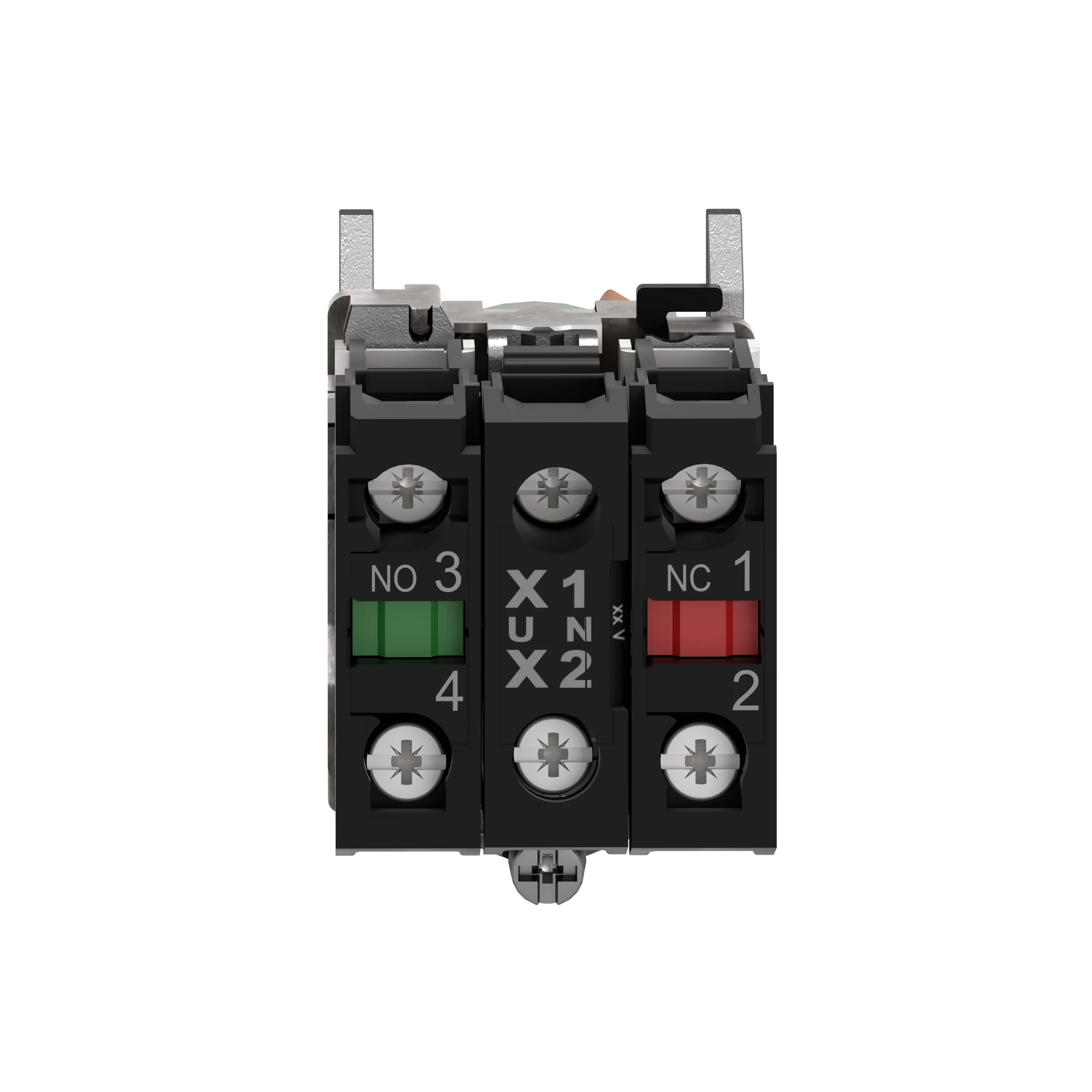 Schneider Electric XB4BK125M5 Illuminated selector switch, Harmony XB4, metal, 22mm, orange, universal LED, 2 positions, 1NC+1NO, 230-240V AC (img_002)