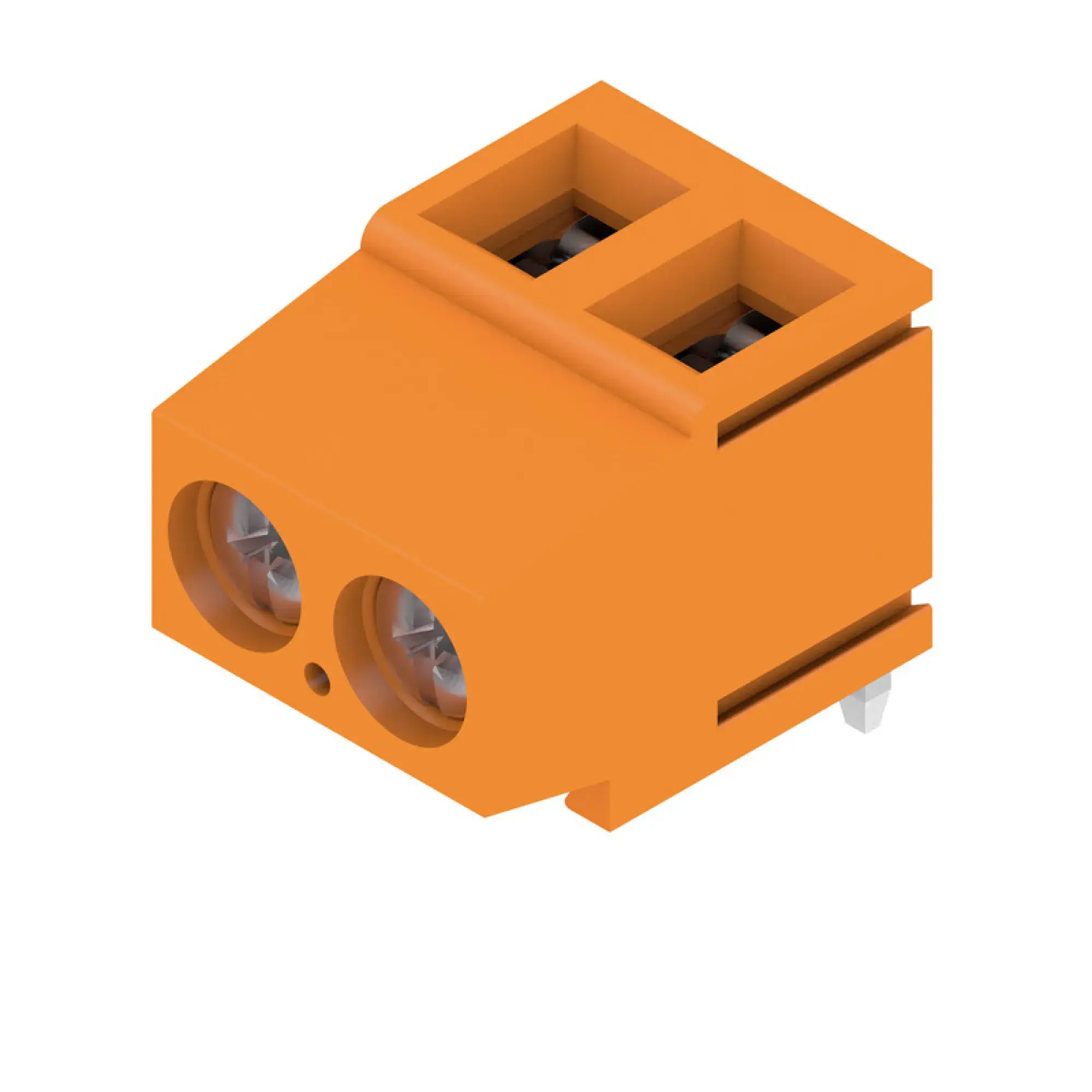 Weidmüller 1716100000 PCB terminal, 320 V, 17.5 A, Pitch in mm: 5.08, 2.5 mm², Number of poles: 2, Clamping yoke connection, THT solder connection, 180°, Box (img_001)
