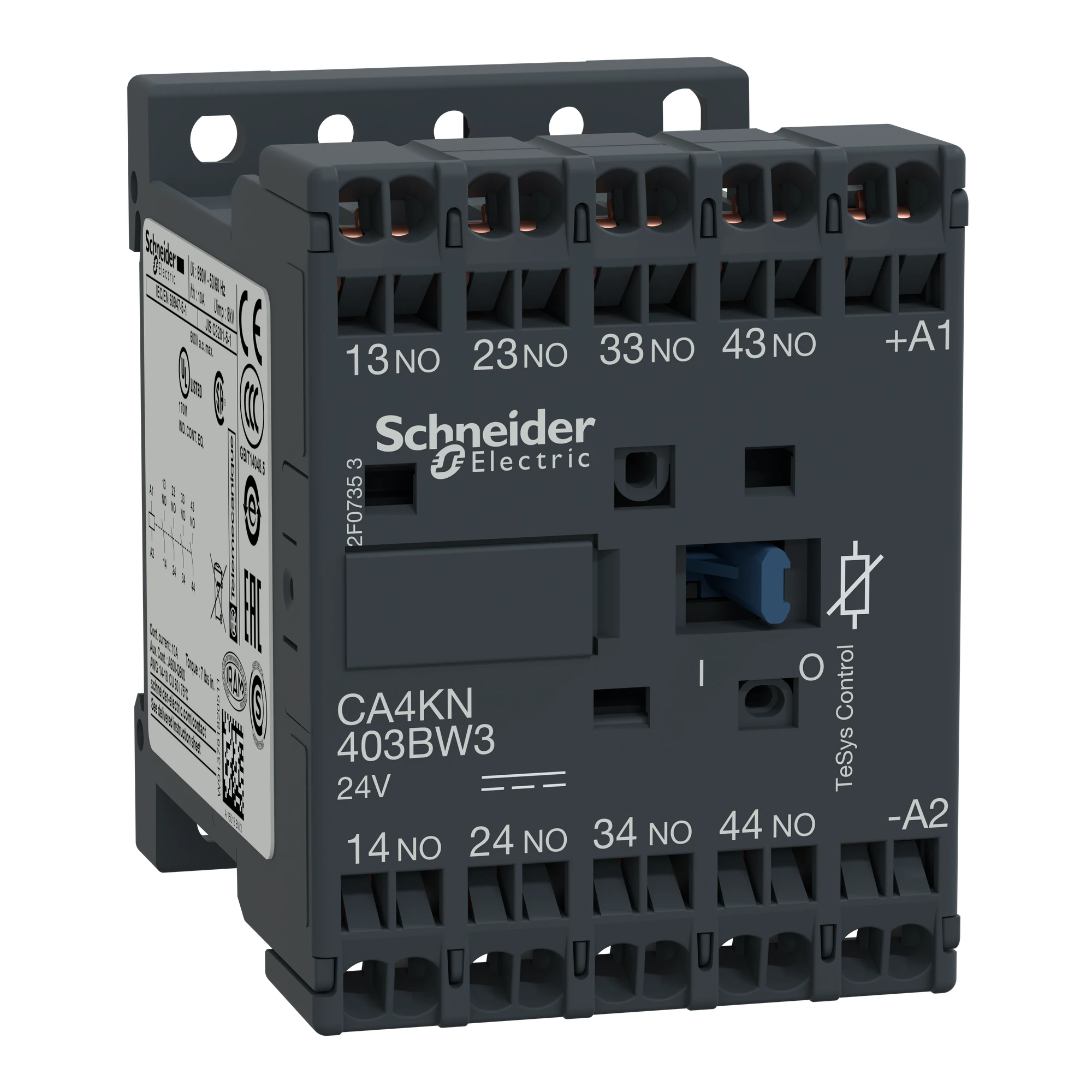 Schneider Electric CA4KN403BW3 Auxiliary contactor, 4S, 24V DC, 1.8W (img_001) Schneider Electric CA4KN403BW3 Auxiliary contactor, 4S, 24V DC, 1.8W (img_001)