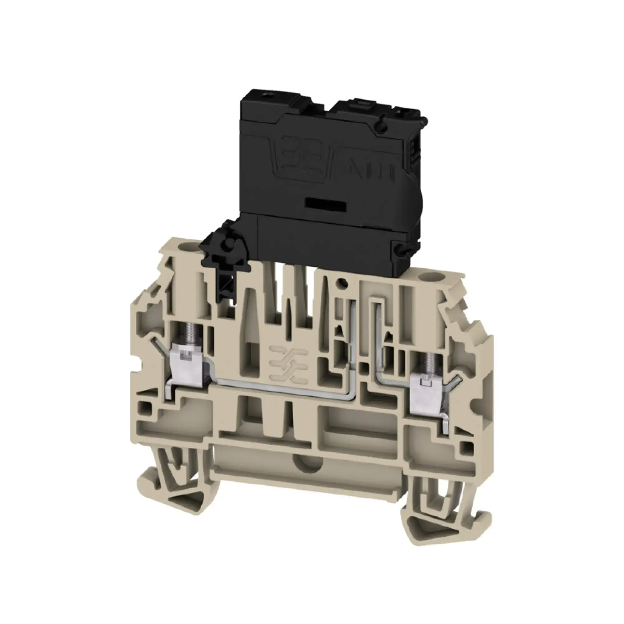 Weidmüller 2892980000 Fuse terminal, Screw connection, dark beige, 4 mm², 6.3 A, 36 V, Number of connections: 2, Number of levels: 1, TS 35 (img_001)