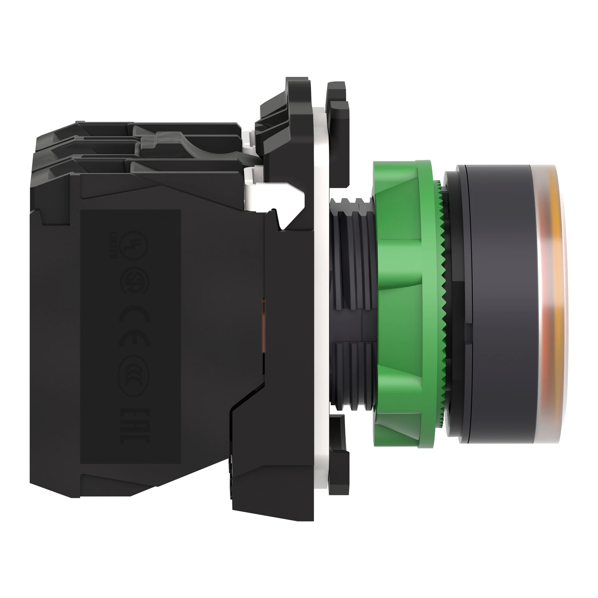 Schneider Electric XB5AW35M5 Illuminated Pushbutton, Harmony XB5, Plastic, Orange, 22mm, Universal LED, Smooth Dome, 1NO + 1NC, 230-240V AC (img_004) Schneider Electric XB5AW35M5 Illuminated Pushbutton, Harmony XB5, Plastic, Orange, 22mm, Universal LED, Smooth Dome, 1NO + 1NC, 230-240V AC (img_004)