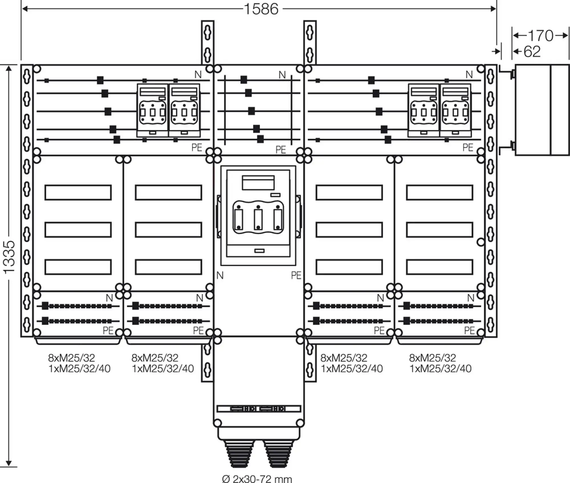 Hensel 20001268 PV-Wechselrichter-Sammler, 220kVA, 1-/3-phasige Wechselrichter Mi PV 6544 (img_003)