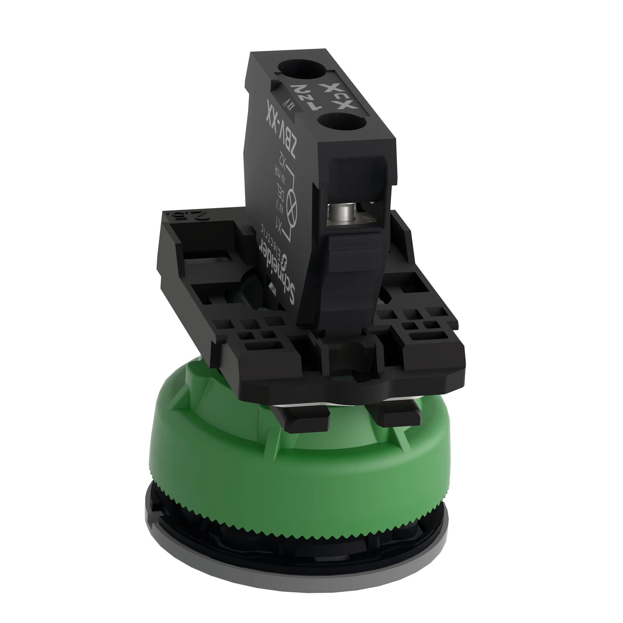 Schneider Electric XB5FVM1C0 Indicator Light, Harmony XB5F, plastic, antimicrobial, light grey, white, 30mm, universal LED, smooth dome, 230-240V AC (img_008)