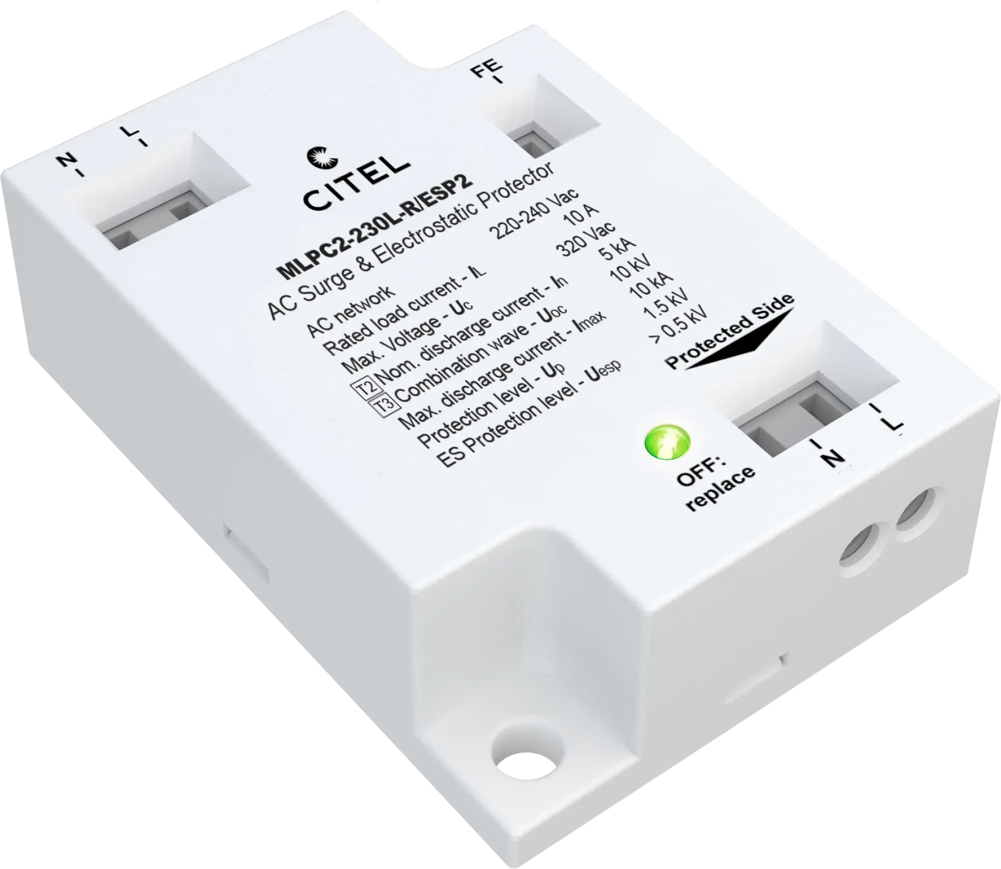 Citel 832217 Überspannungsschutz für einphasige 230 V LED-Systeme mit ESP, Schutzklasse 2 (img_001) Citel 832217 Überspannungsschutz für einphasige 230 V LED-Systeme mit ESP, Schutzklasse 2 (img_001)