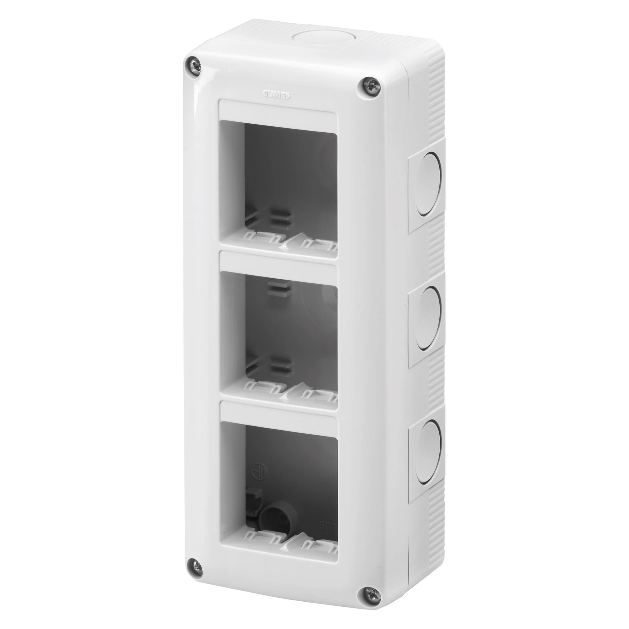 GEWISS GW27022 PROTECTED ENCLOSURE FOR SYSTEM DEVICES - VERTICAL MULTIPLE - 6 GANG - MODULE 2x3 - RAL 7035 GREY - IP40 (img_001)