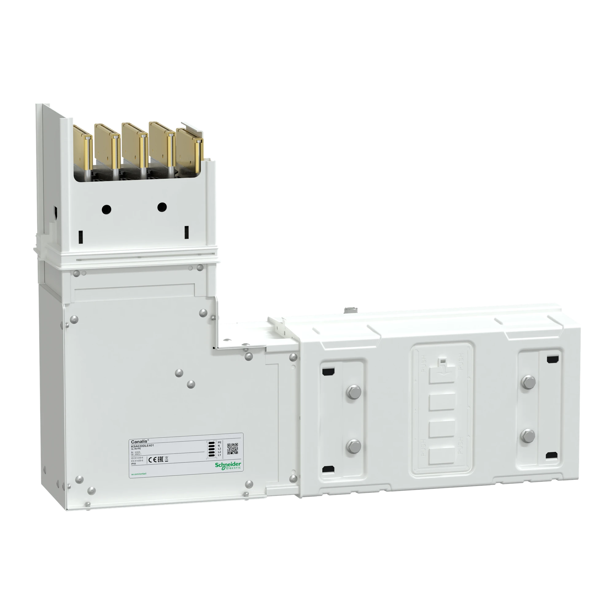 Schneider Electric KSA630DLE401 KSA Angle Element, 630A, Flat PE Inside, Standard Length (img_001)
