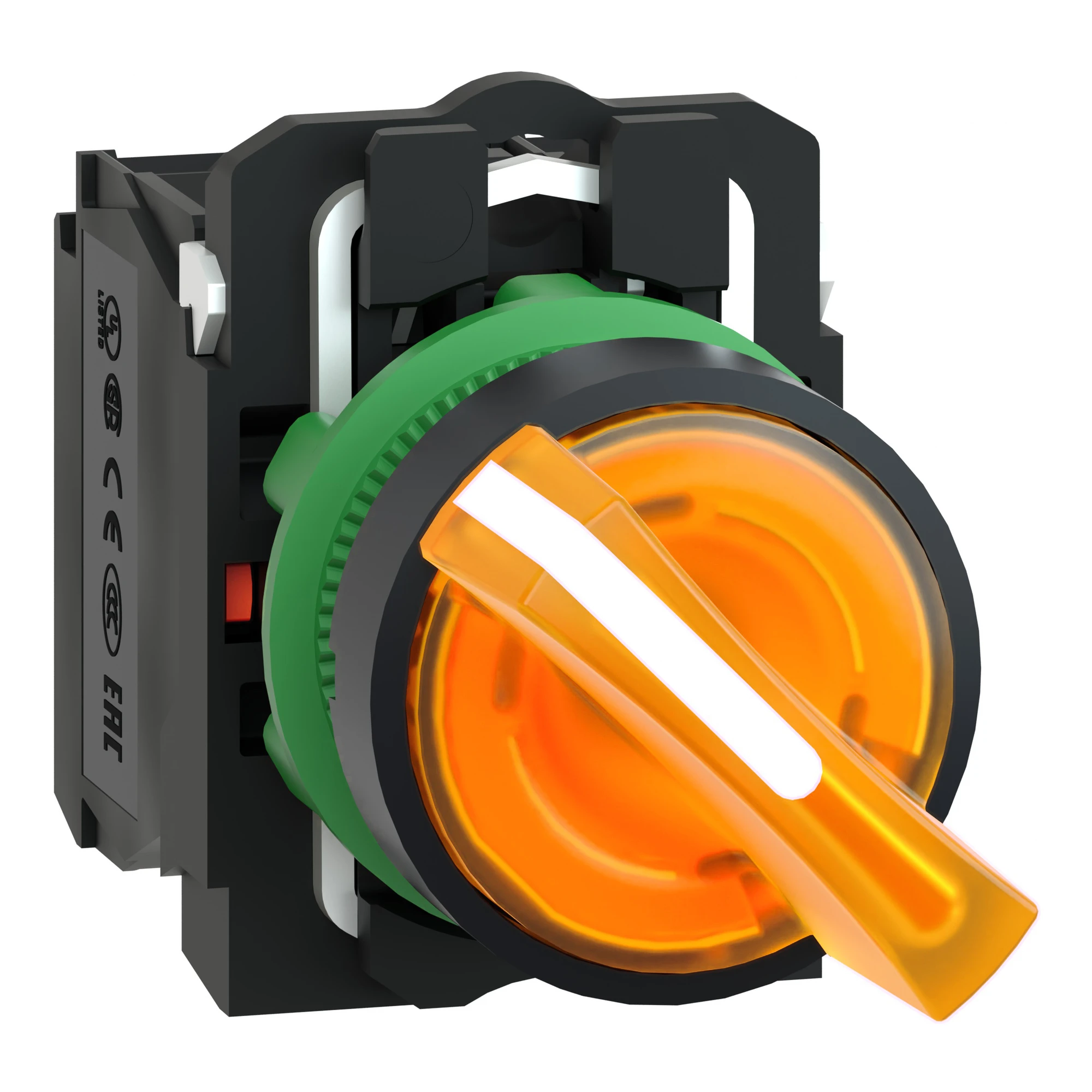 Schneider Electric XB5AK125M5 Illuminated selector switch, Harmony XB5, plastic, orange, 22mm, universal LED, 2 positions, 1NC + 1NO, 230-240V AC (img_001) Schneider Electric XB5AK125M5 Illuminated selector switch, Harmony XB5, plastic, orange, 22mm, universal LED, 2 positions, 1NC + 1NO, 230-240V AC (img_001)