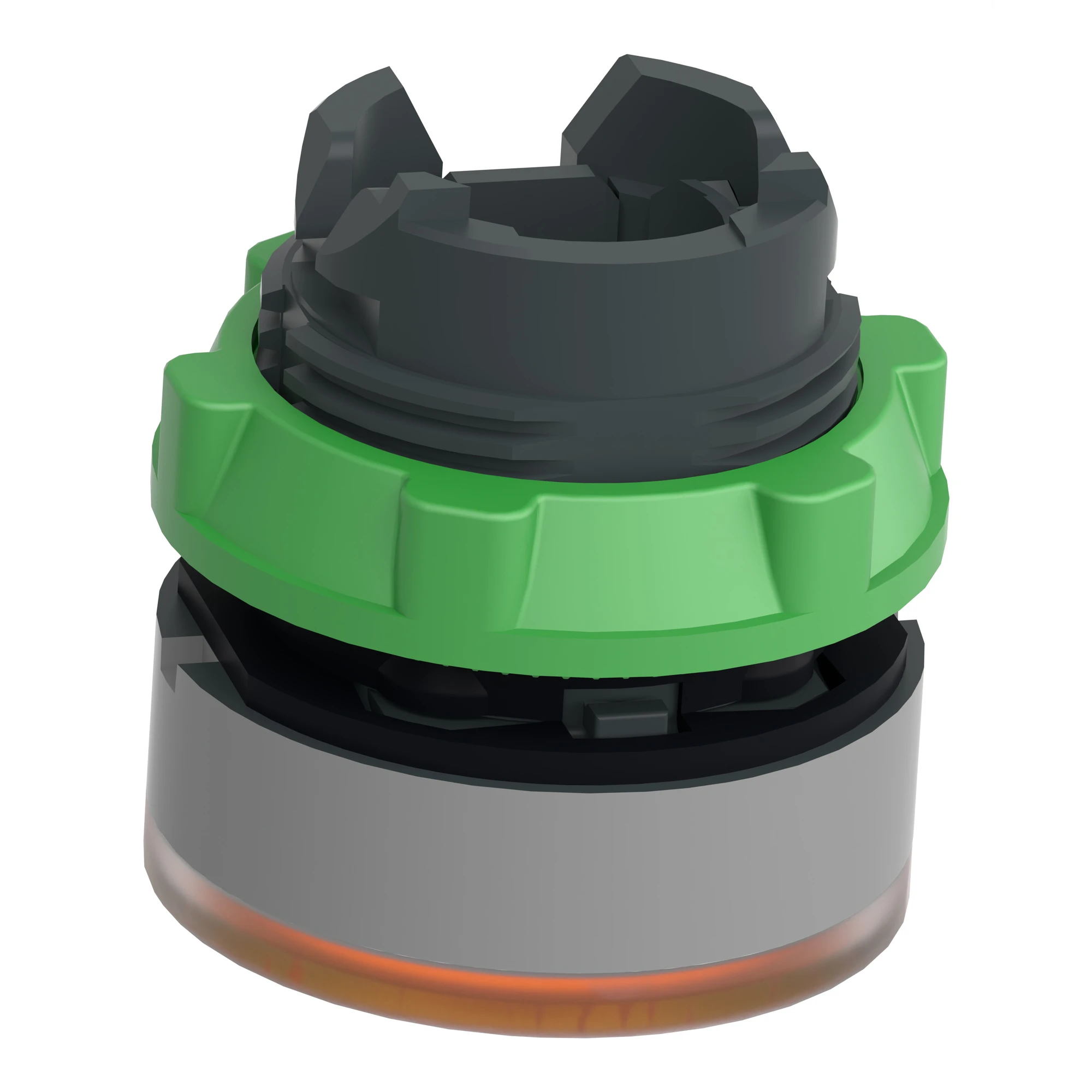 Schneider Electric ZB5AW353SC0 Illuminated push button, front element, Harmony XB5, plastic, 22mm, light gray, orange, for universal LED, grooved (img_007)