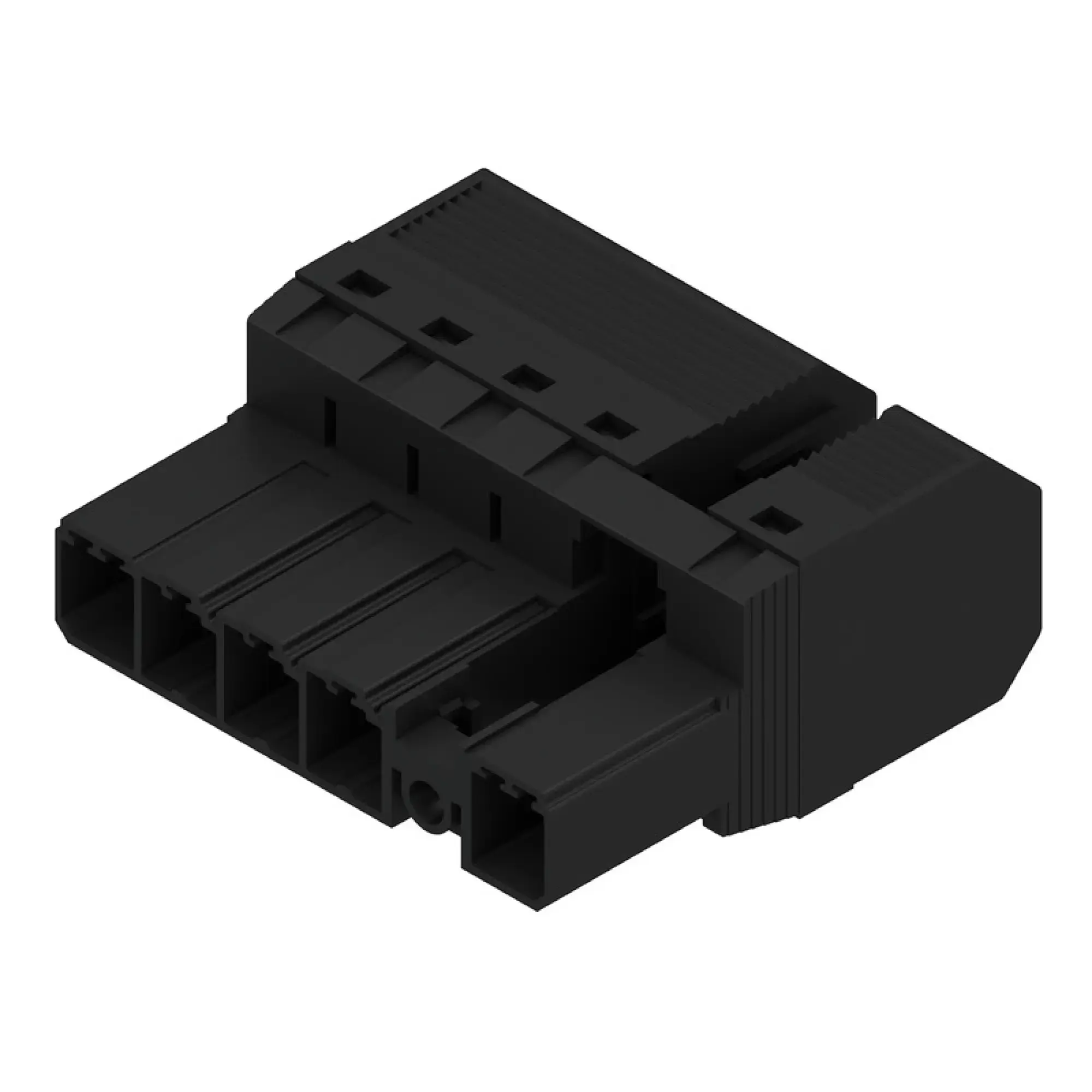 Weidmüller 1430020000 PCB connector (wire connection), 800 V, 57 A, Pitch in mm: 7.62, 10 mm², Number of poles: 5, PUSH IN without actuator, Tension-clamp connection, Box (img_001) Weidmüller 1430020000 PCB connector (wire connection), 800 V, 57 A, Pitch in mm: 7.62, 10 mm², Number of poles: 5, PUSH IN without actuator, Tension-clamp connection, Box (img_001)