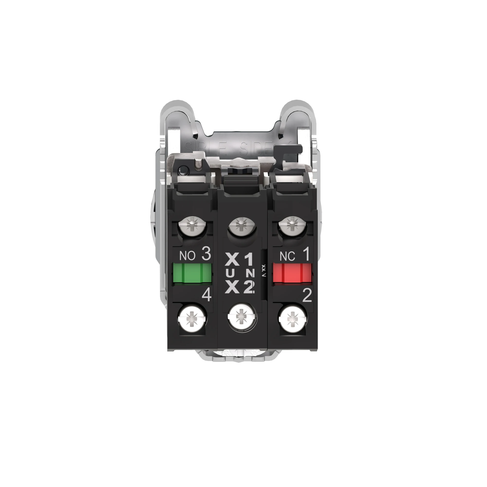 Schneider Electric XB4FK135G5 Illuminated selector switch, Harmony XB4F, metal, 30mm, orange, universal LED, 3 positions, 1NC+1NO, 110-120V AC (img_002)