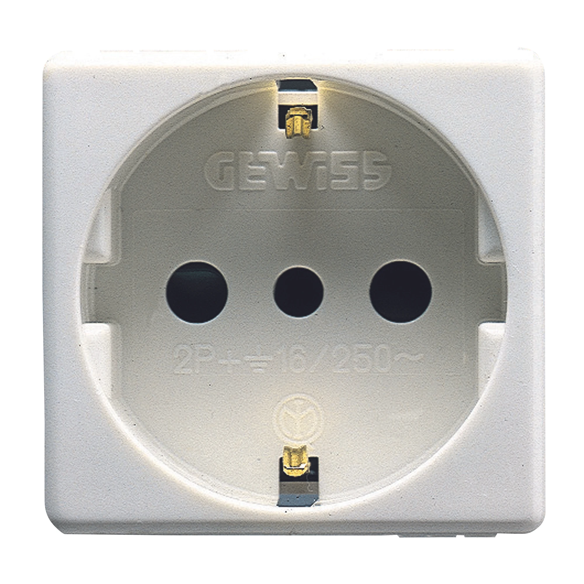 GEWISS GW20205 ITALIAN/GERMAN STANDARD SOCKET-OUTLET 250V ac - 2P+E 16A - P30 - 2 MODULES - SYSTEM WHITE (img_001)