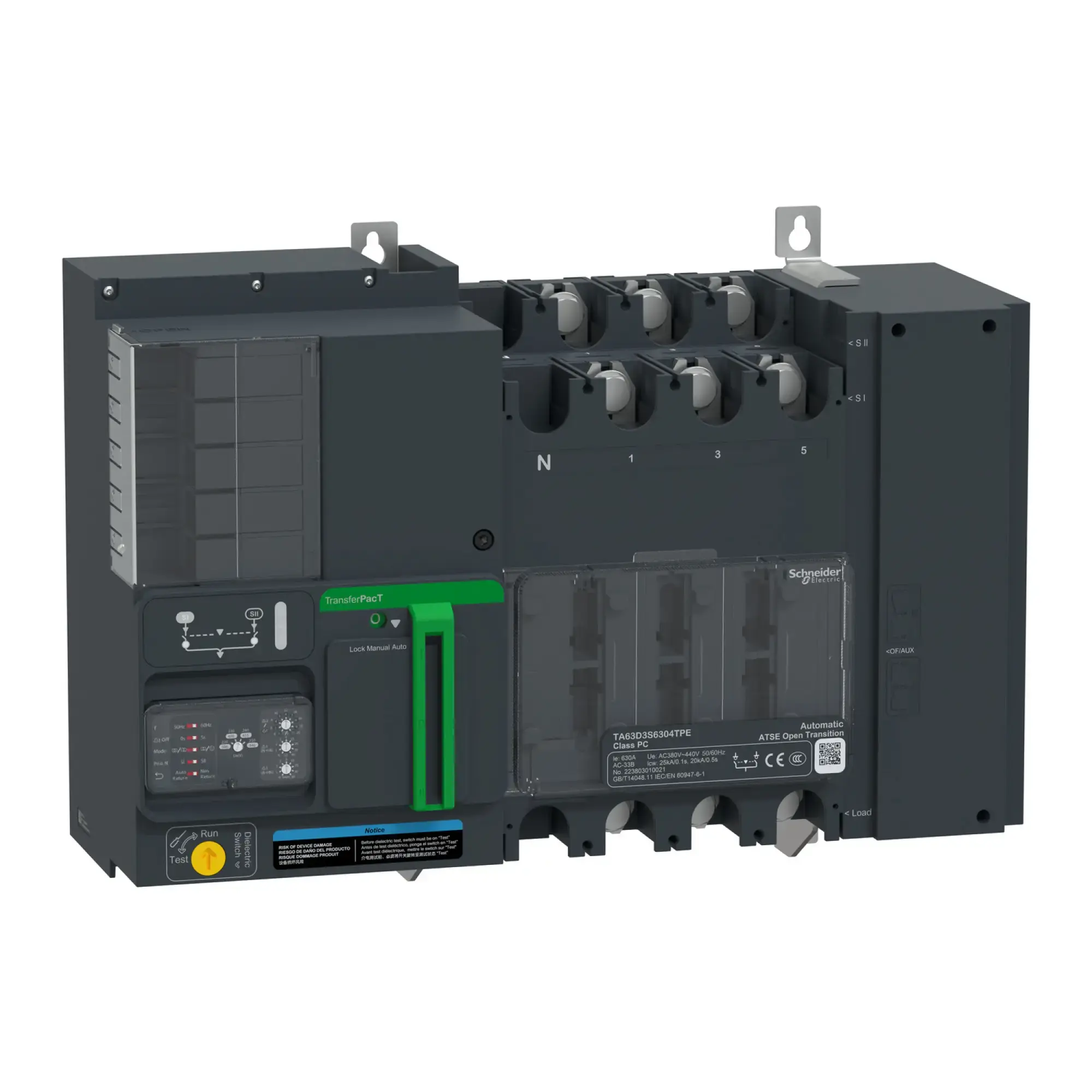 Schneider Electric TA63D3S4004TPE TransferPacT TA630 automatic power transfer switch, 400A, 400V, 3P, rotary knob (img_002)