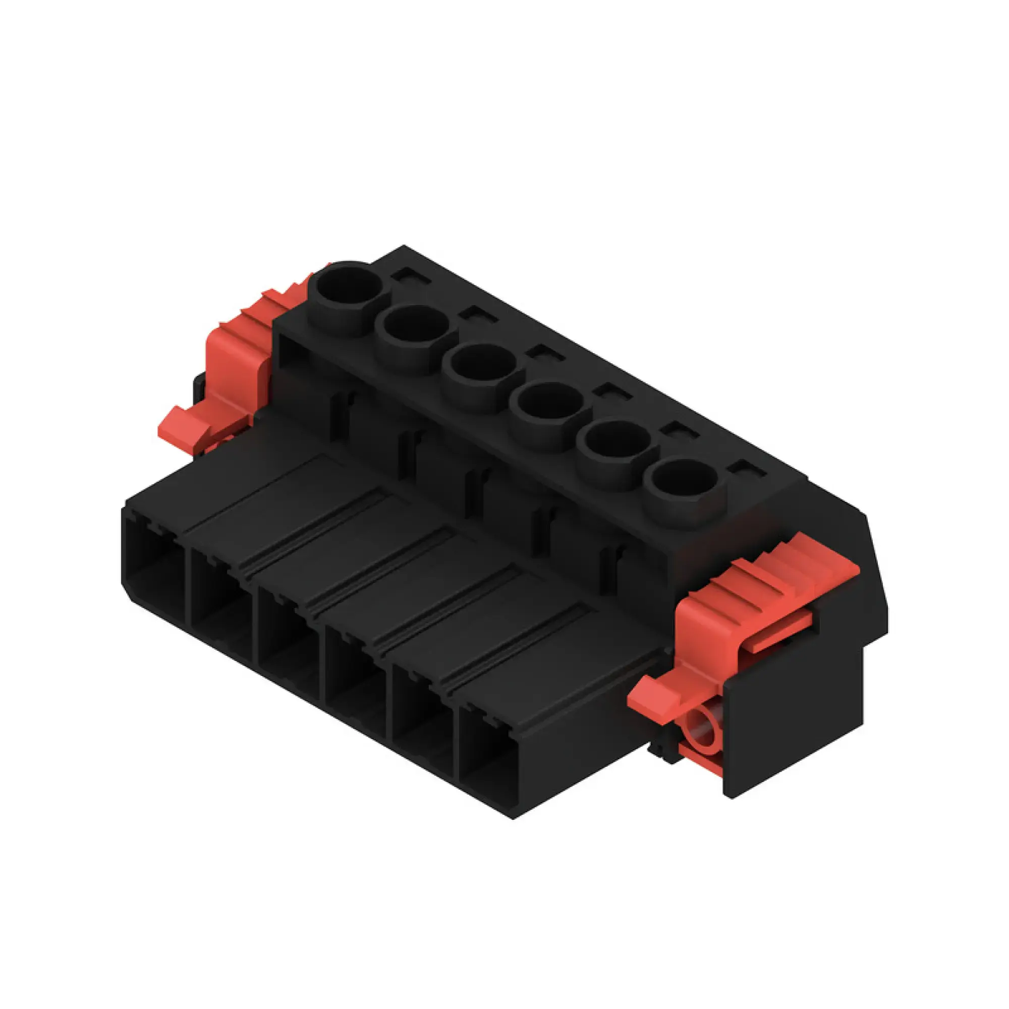 Weidmüller 1932110000 PCB connector (wire connection), 1000 V, 57 A, Pitch in mm: 7.62, 6 mm², Number of poles: 6, Clamping yoke connection, Box (img_001)