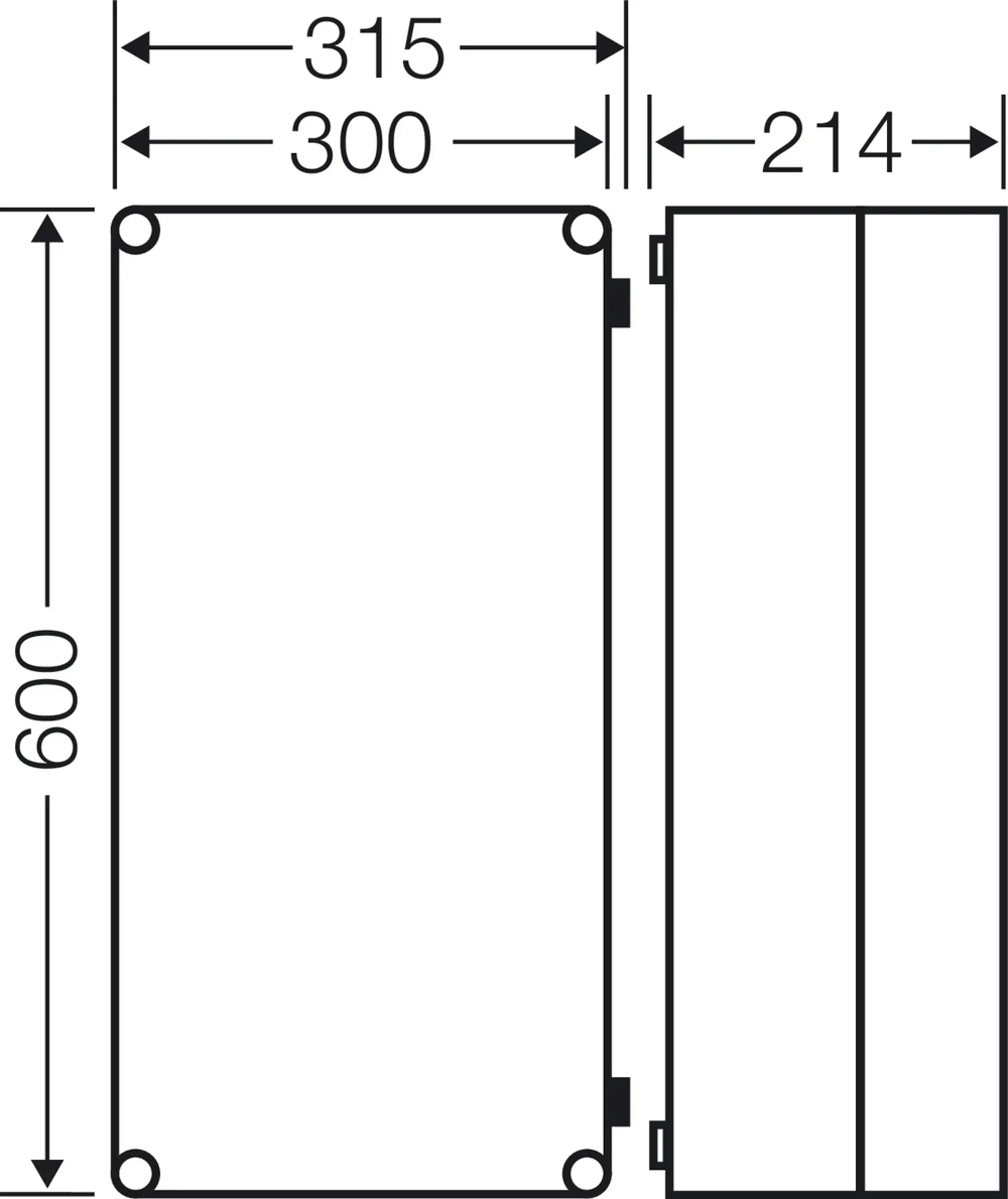 Hensel 20001055 Mi-Einzelleergehäuse, Einbaumaße 275x575x19mm, transparenter Deckel Mi 9410 (img_003)