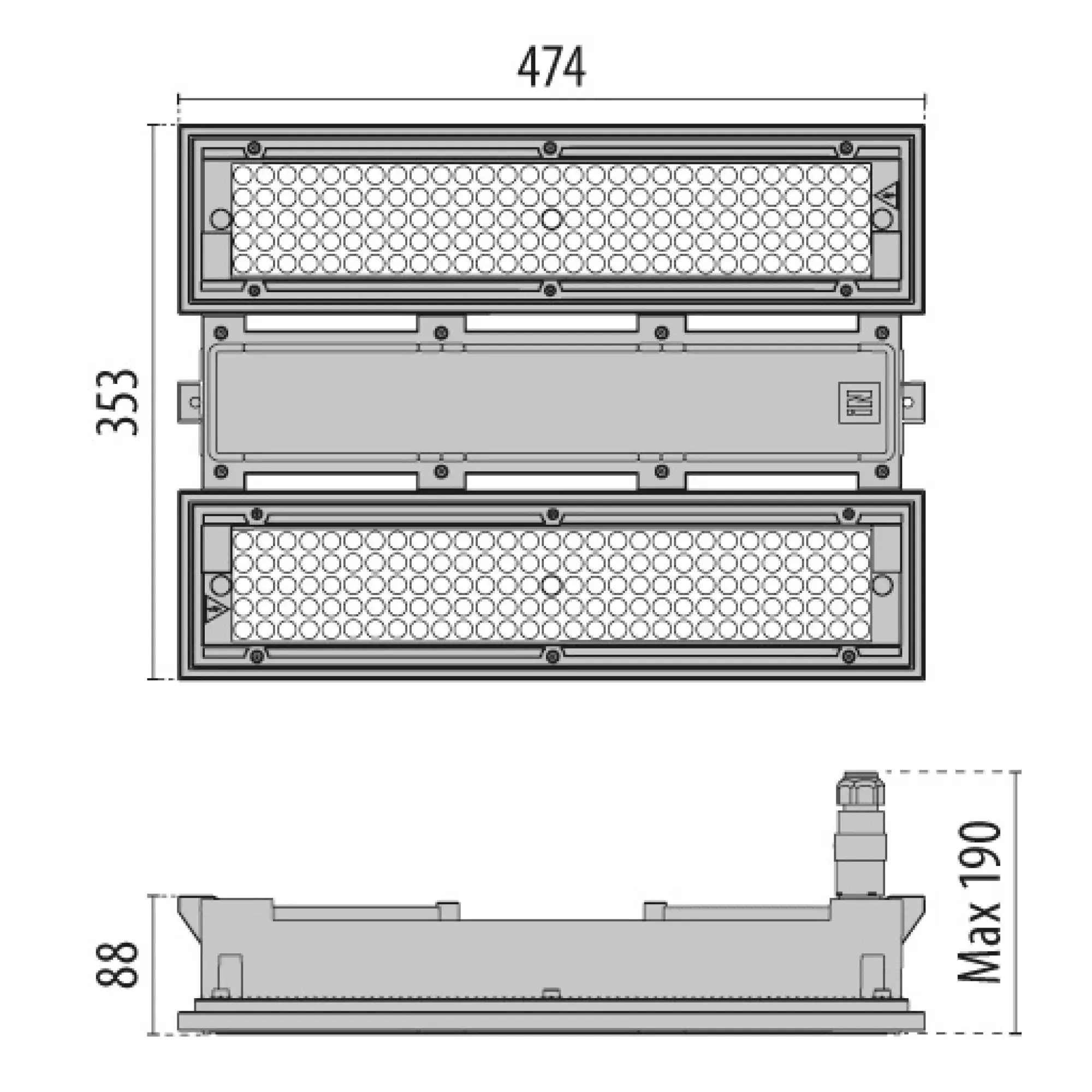 Performance iN Lighting LTH3154AQ857 LED-Hallenpendelleuchte 5700K 138W statisch ellipsenförmige Optik LTH3154AQ857 (img_002)