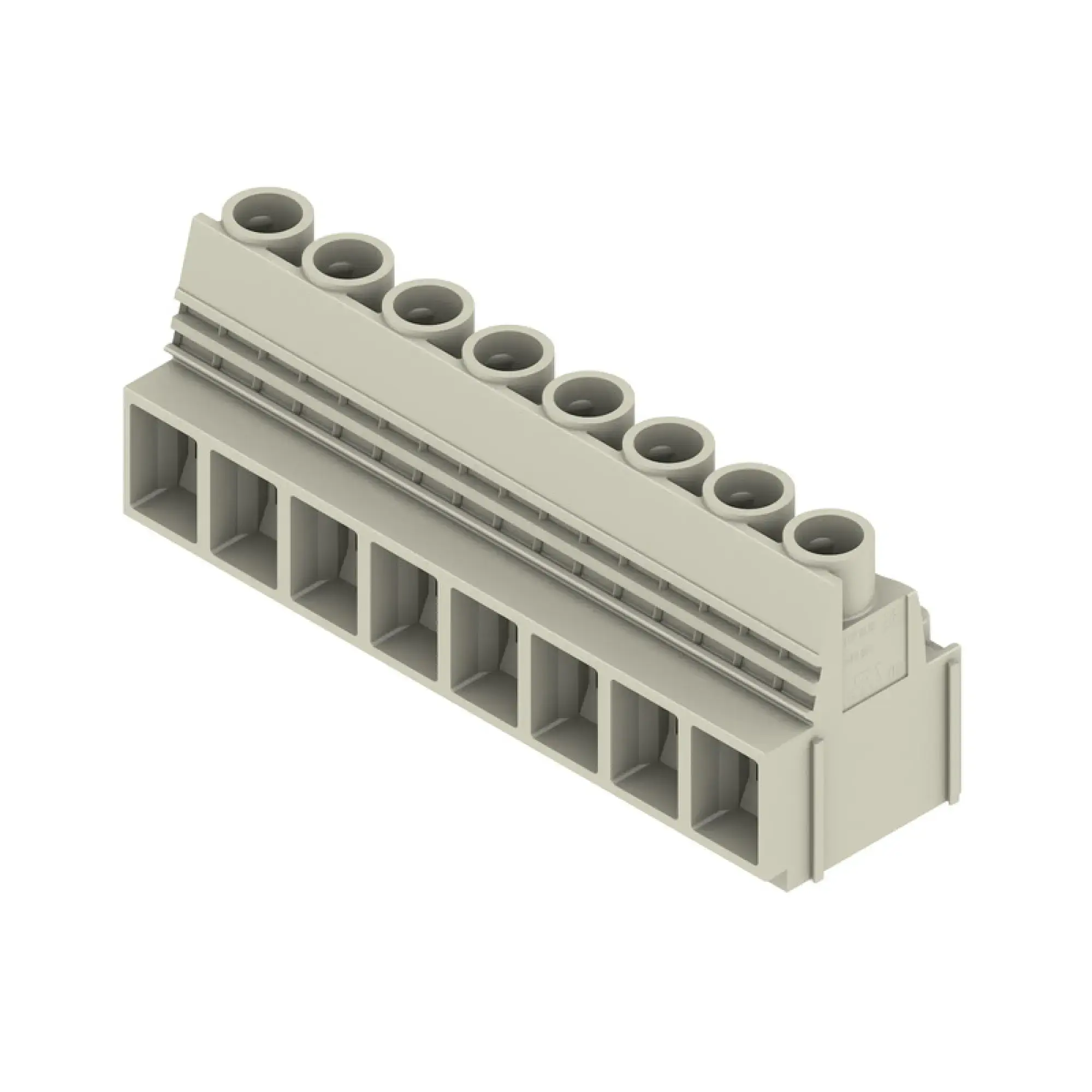 Weidmüller 2013990000 PCB terminal, 1000 V, 76 A, Pitch in mm: 10.16, 16 mm², Number of poles: 8, Clamping yoke connection, THT solder connection, 90°, Box (img_001)