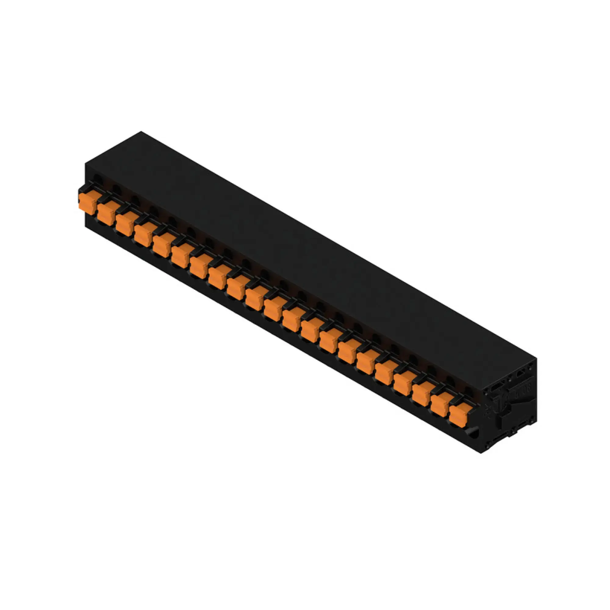 Weidmüller 1426020000 PCB terminal, 320 V, 24 A, Pitch in mm: 5.08, 2.5 mm², Number of poles: 21, PUSH IN with actuator, THT solder connection, 90°, Box (img_001) Weidmüller 1426020000 PCB terminal, 320 V, 24 A, Pitch in mm: 5.08, 2.5 mm², Number of poles: 21, PUSH IN with actuator, THT solder connection, 90°, Box (img_001)