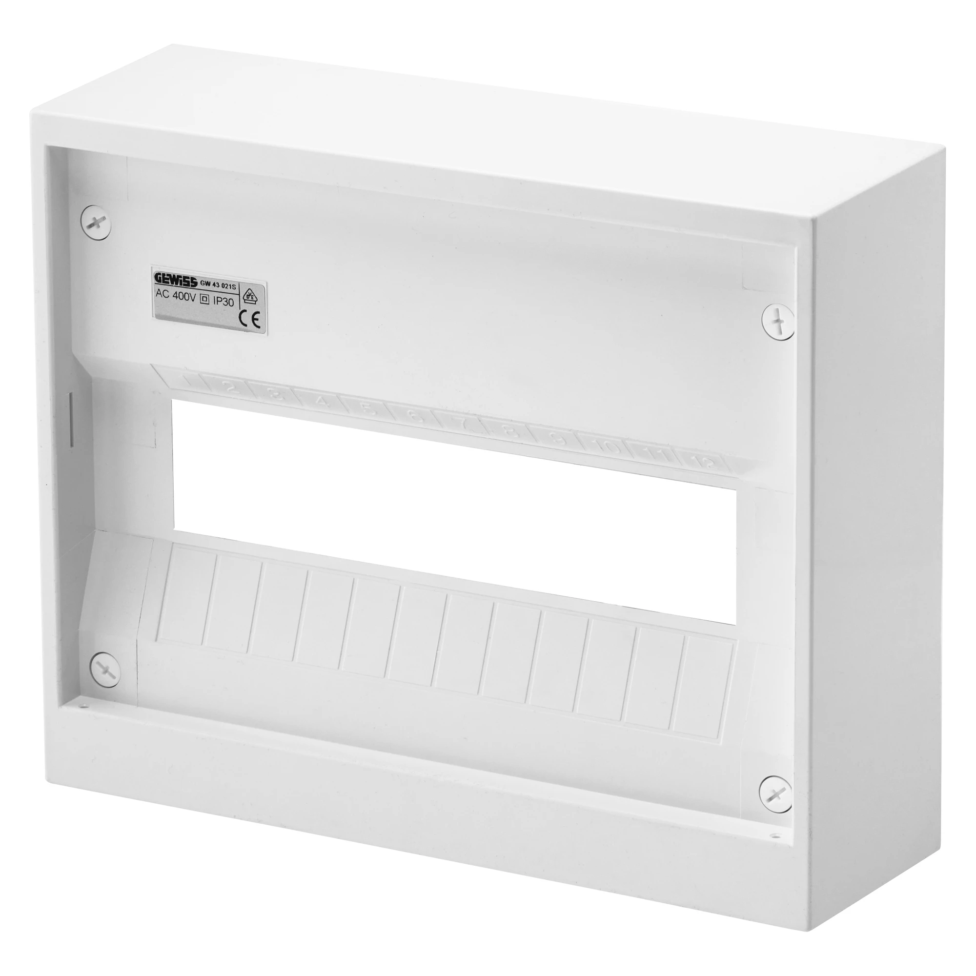 GEWISS GW43111S PLASTIC FRONTAL FOR WALL MOUNTING ENCLOSURE 12 MODULES (img_001)