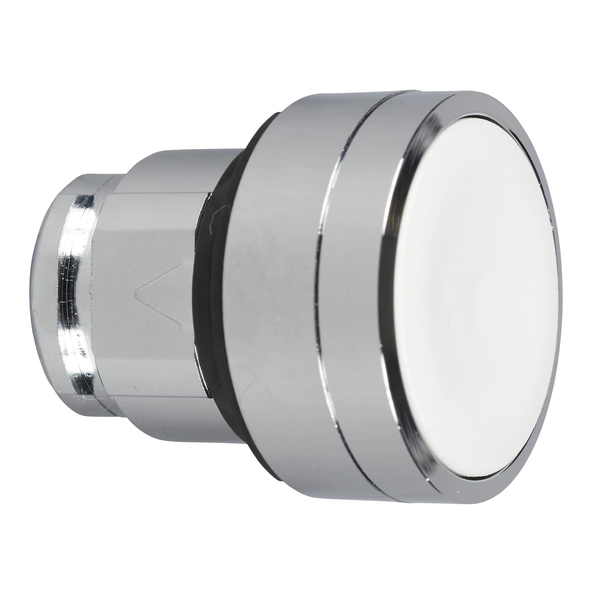 Schneider Electric ZB4BP183 Push-button, Front Element, Harmony XB4, Metal, 22mm, White, Unlabeled, Momentary, with Protective Cap, for Insert Labels (img_001)