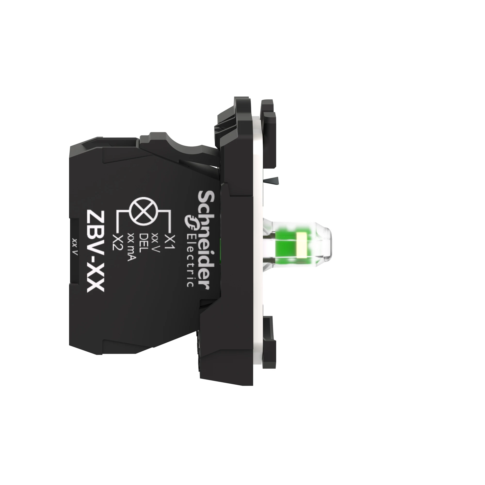 Schneider Electric ZB5AVBG1 Lamp socket, Harmony XB5, plastic, white, universal LED, with mounting flange, screw terminal, 24-120V ACDC (img_005)