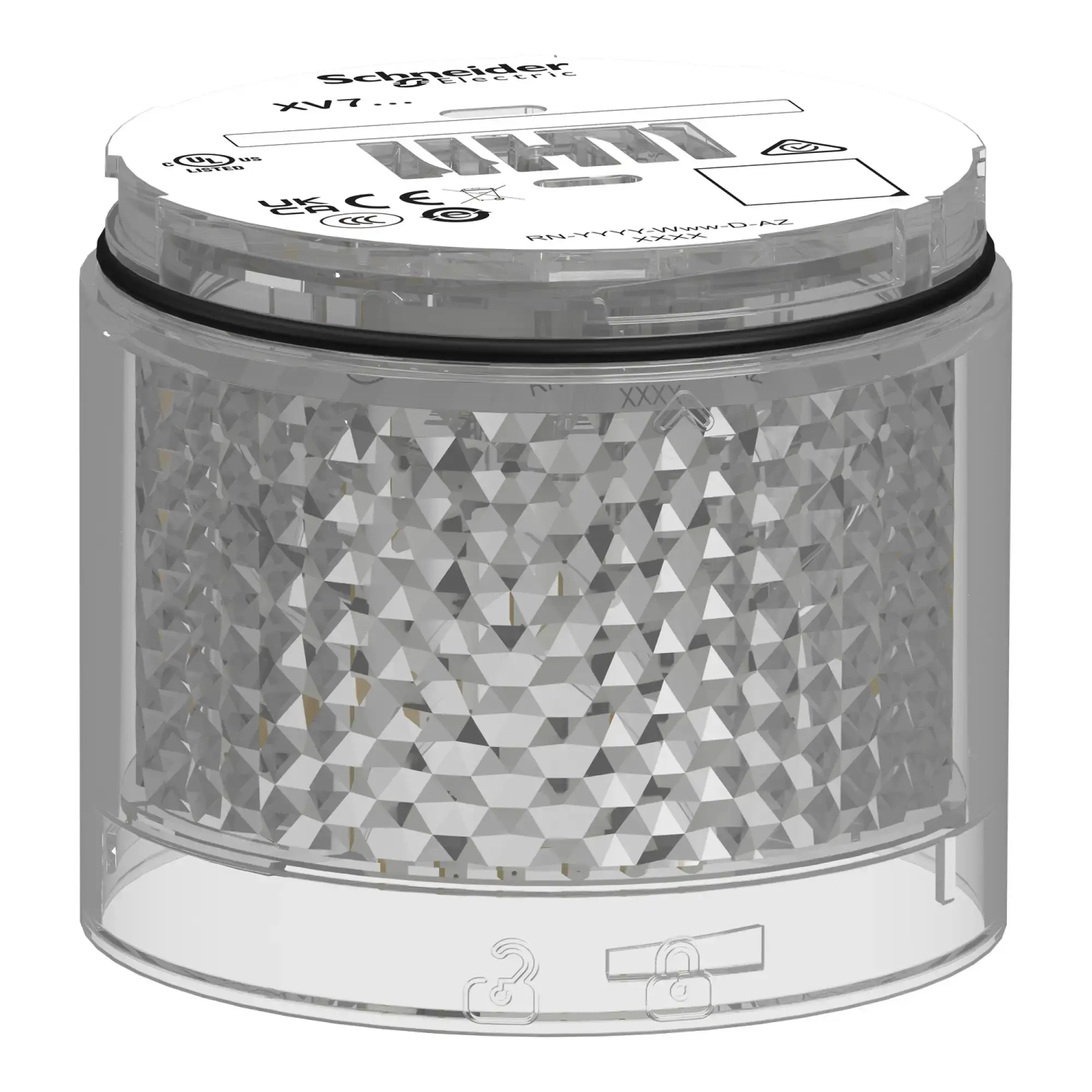 Schneider Electric XVB7C67 Leuchtelement, Harmony XVB7, modular, 70mm, weiß, 24V ACDC, Blitzlicht, 2J, energieeffiziente LED (img_001)