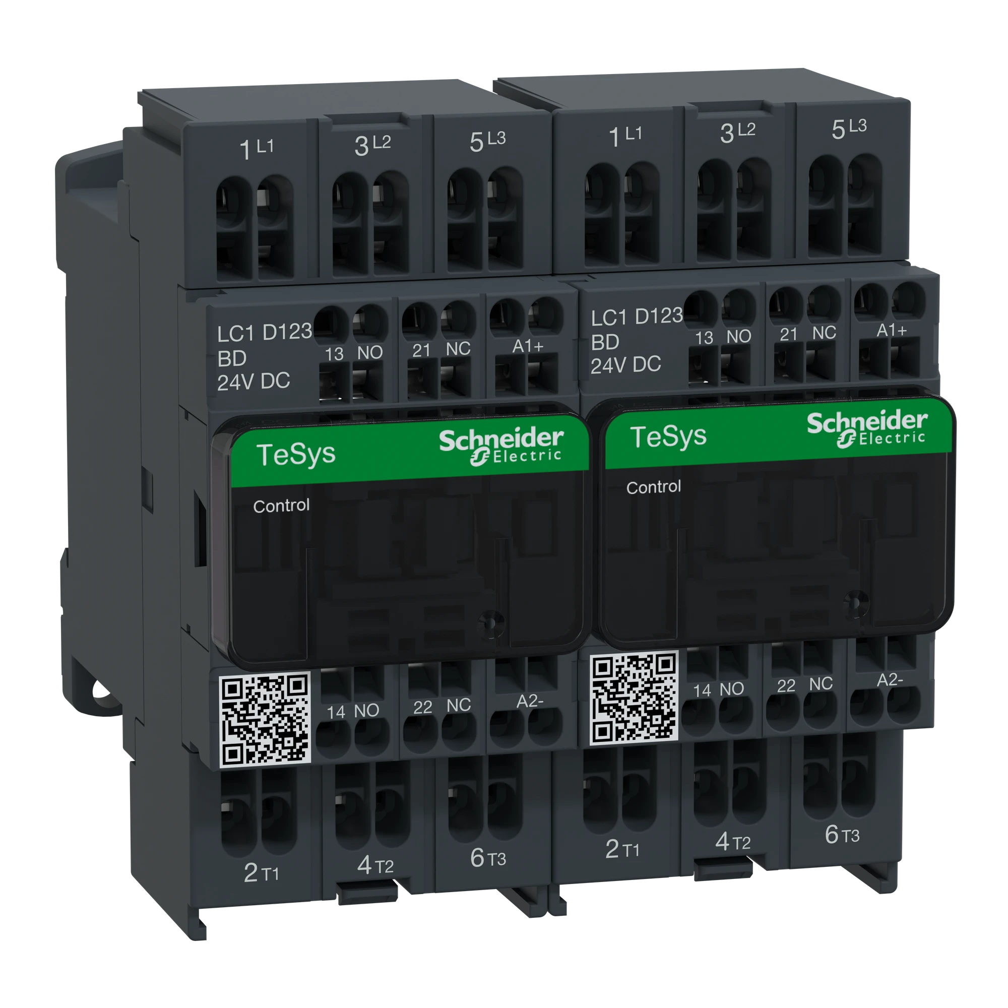 Schneider Electric LC2D123BD Reversing contactor combination, 3p+1NO+1NC, 5.5kW/400V/AC3, 12A, coil 24V DC (img_001)
