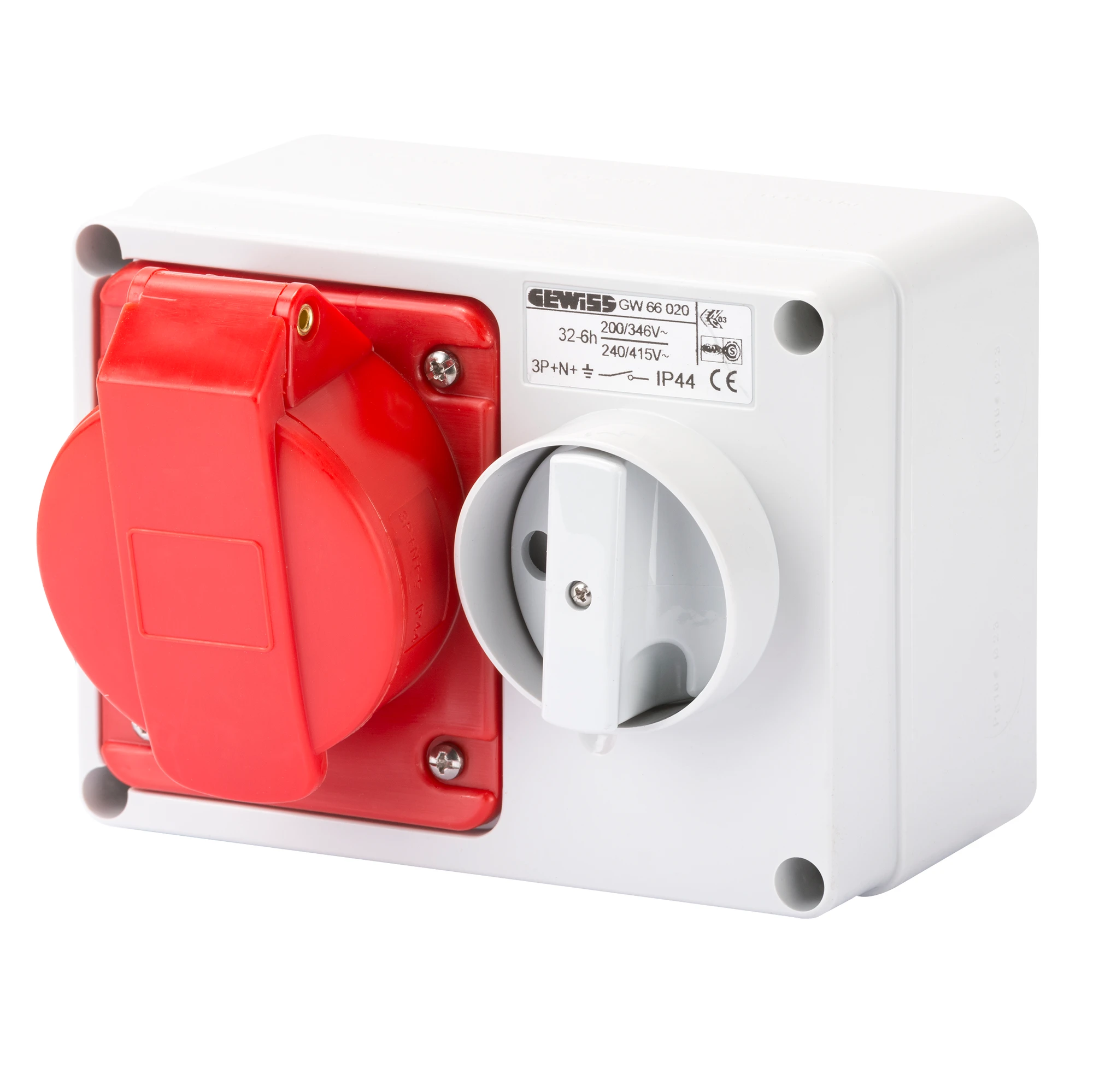 GEWISS GW66018 IEC Steckdose schaltbar waagerecht mit Gehaeuse 32A/3 pol. 400V IP44 (img_001) GEWISS GW66018 IEC Steckdose schaltbar waagerecht mit Gehaeuse 32A/3 pol. 400V IP44 (img_001)
