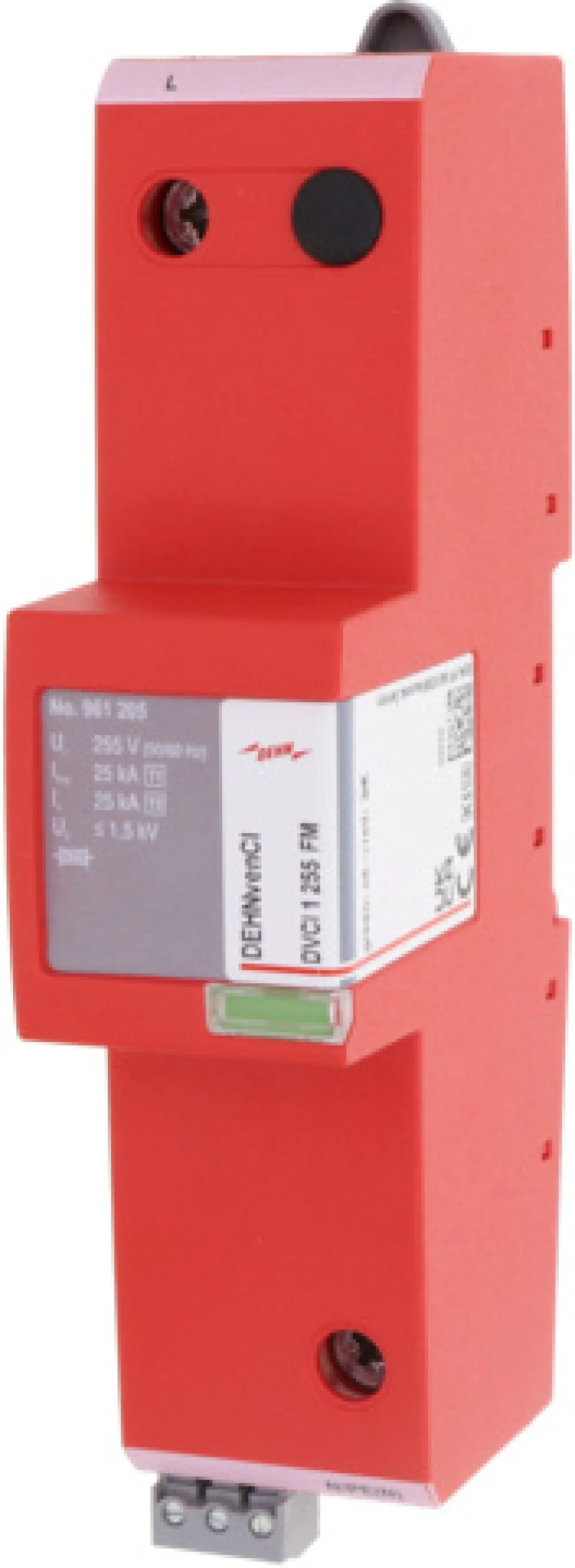 Dehn 961205 Combined arrester Type 1 + Type 2 DEHNvenCI 1-pole 255V a.c. with backup fuse (img_001)